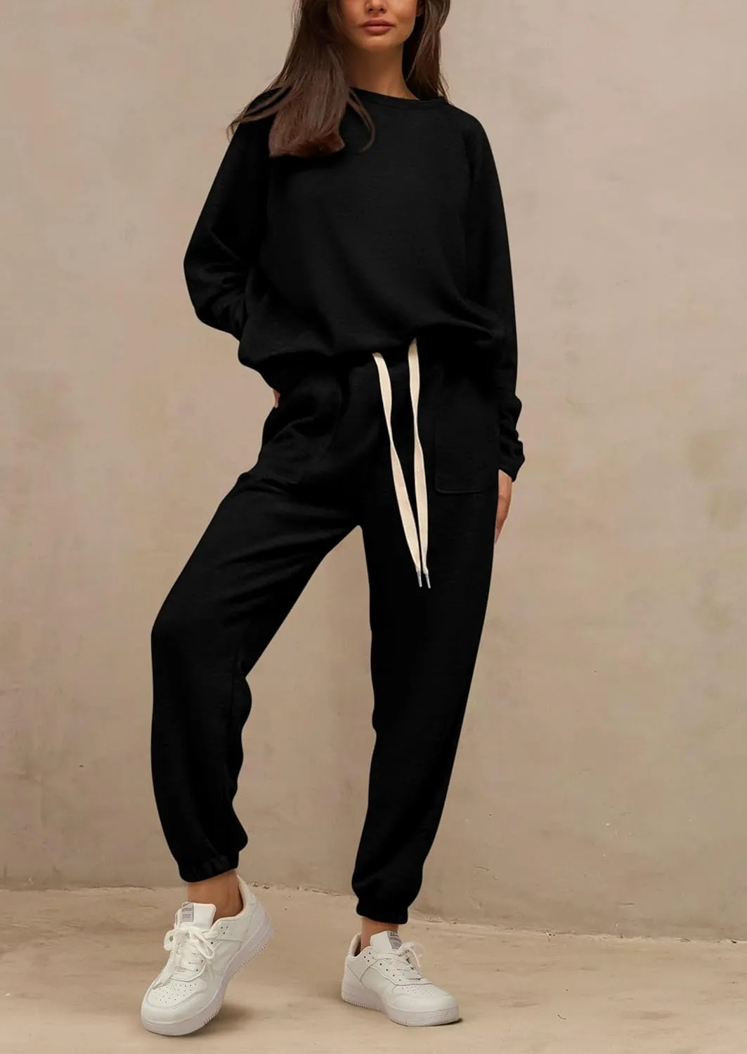 PRETTYGARDEN Women's 2 Piece Tracksuit Outfits Casual Long Sleeve Top High Waisted Sweatpants Lounge Jogger Set