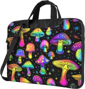 Psychedelic Mushroom Laptop Shoulder Bag for Women, Abstract Plant Laptop Sleeve Case Durable Computer Bag