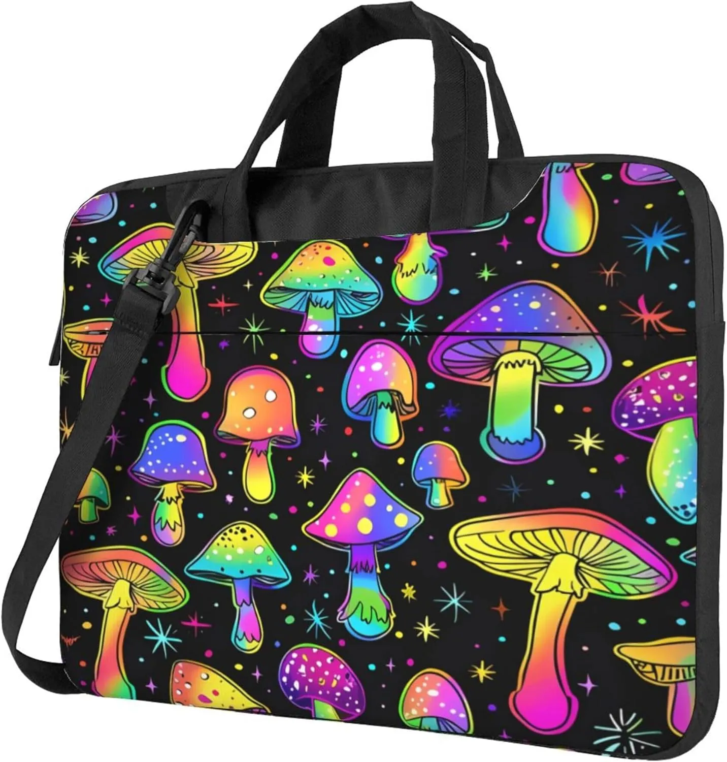Psychedelic Mushroom Laptop Shoulder Bag for Women, Abstract Plant Laptop Sleeve Case Durable Computer Bag