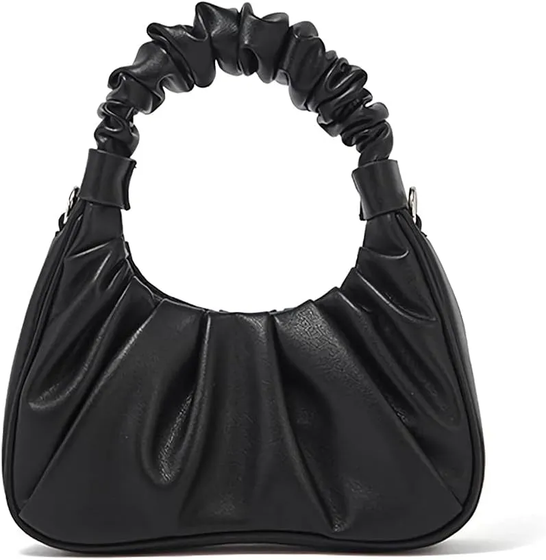 Purse Vintage Retro Shoulder Bag Vegan Leather 90s Rachel Bag Mini Purse Fashion Bag Chic (Midnight Black)