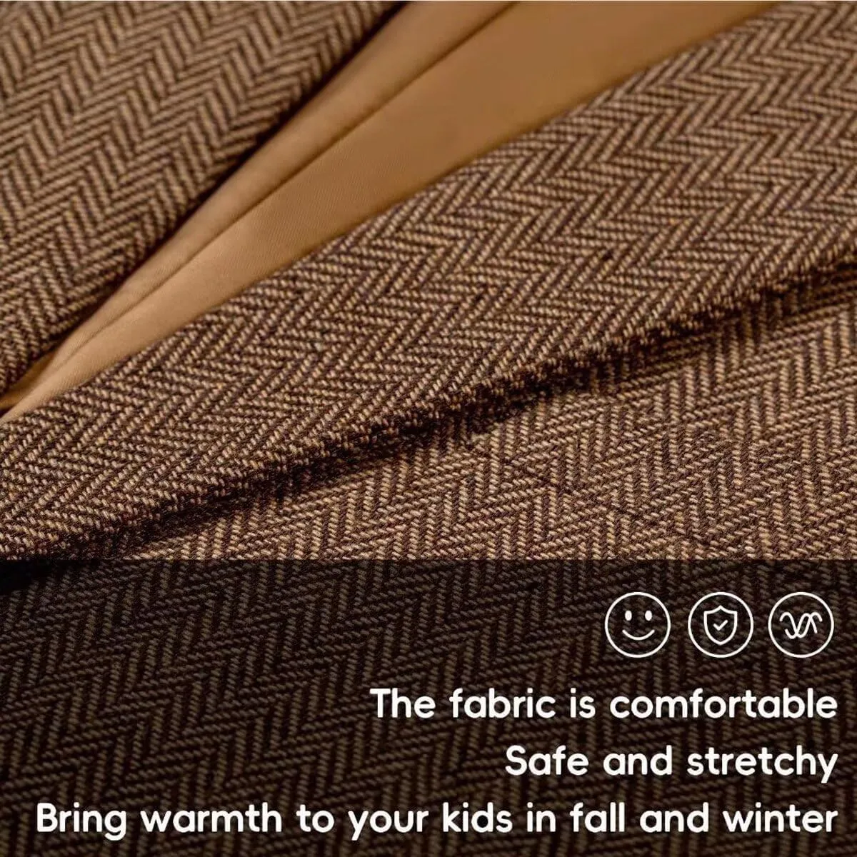 Retro 3 Pieces Slim Fit Boy Suit Tweed Herringbone Formal Stylish Vest Tuxedo Pants Wedding Homecoming Dress Wear Set