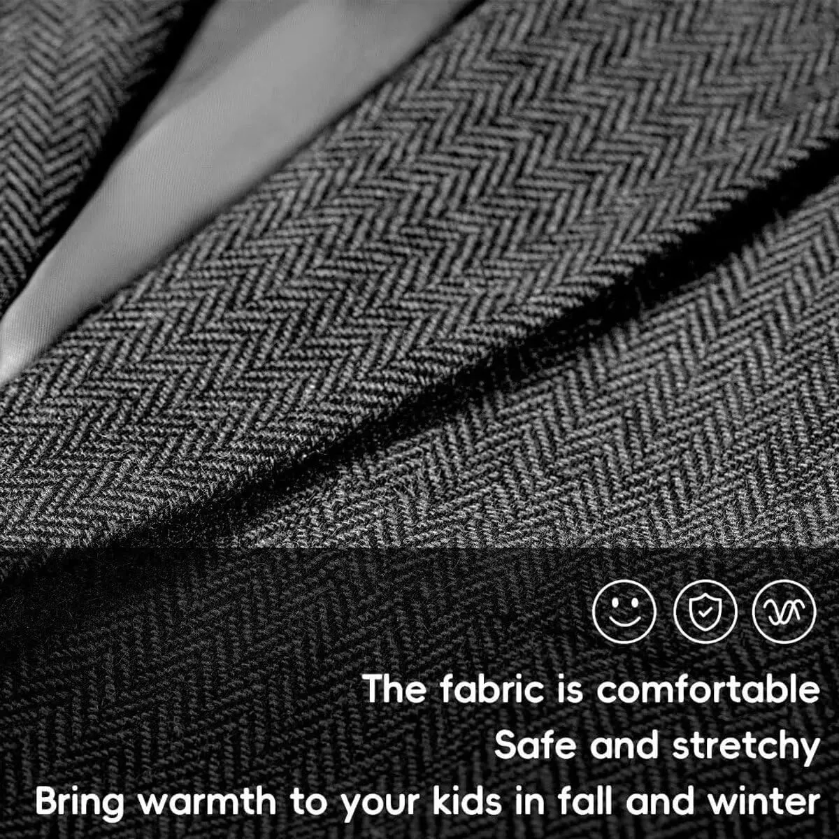 Retro 3 Pieces Slim Fit Boy Suit Tweed Herringbone Formal Stylish Vest Tuxedo Pants Wedding Homecoming Dress Wear Set
