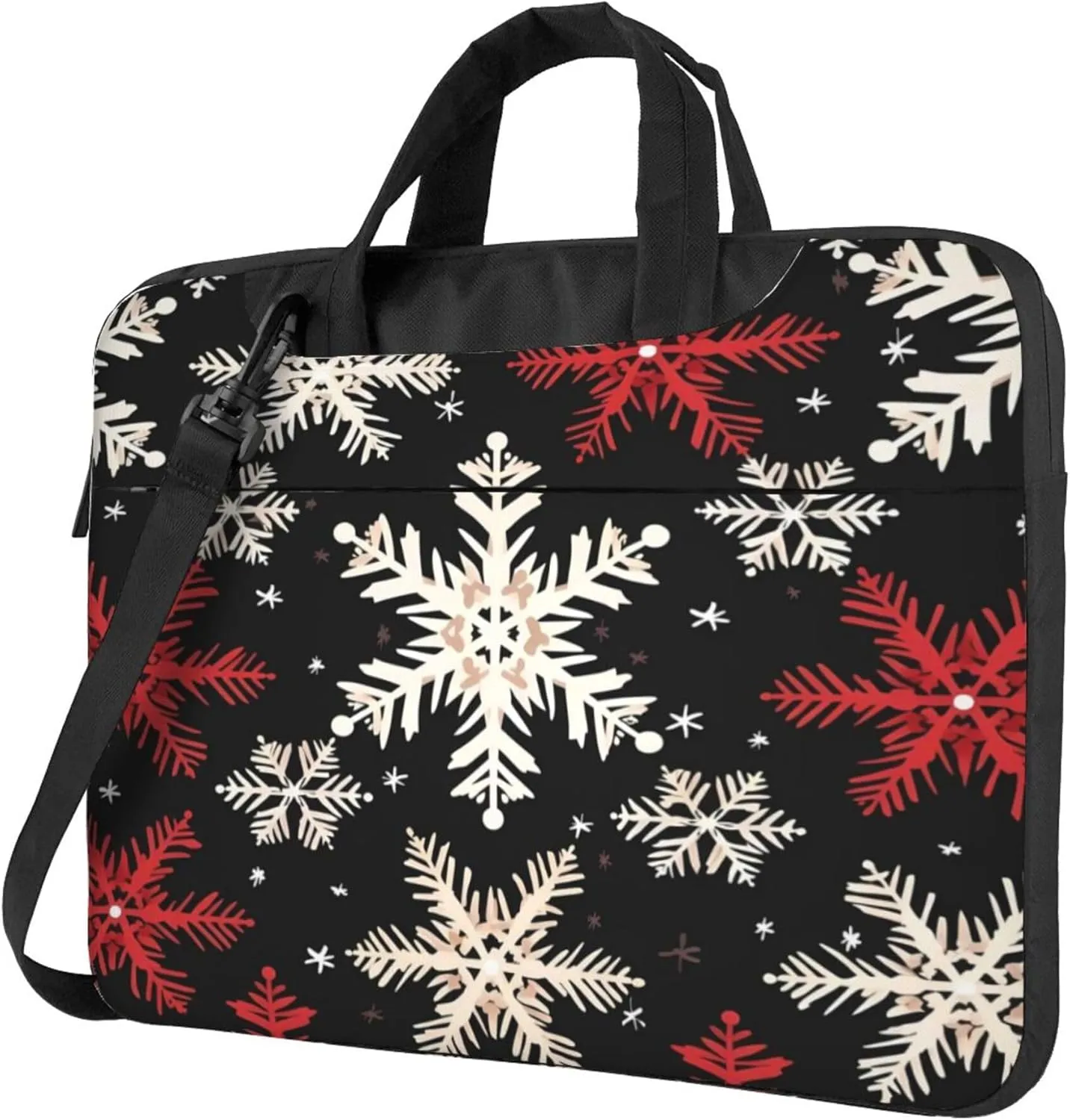 Retro Christmas Snow Snowflakes Laptop Shoulder Bag for Women, Laptop Sleeve Case Durable Computer Bag