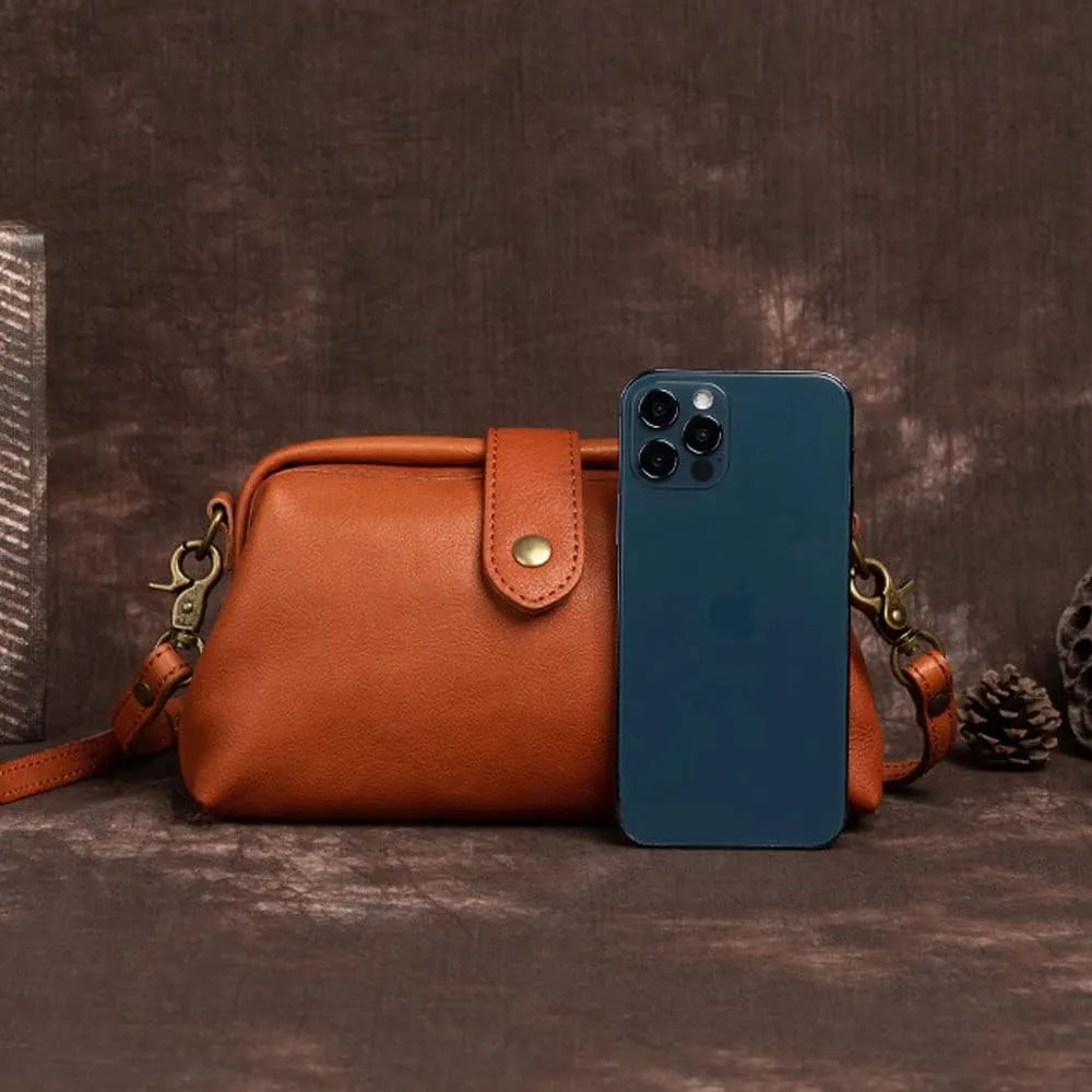 Retro Handmade Bag, Retro Handmade Doctor Bag Crossbody, Vintage Style Doctor Bag, Unique Opening Small Women Crossboy Bag.