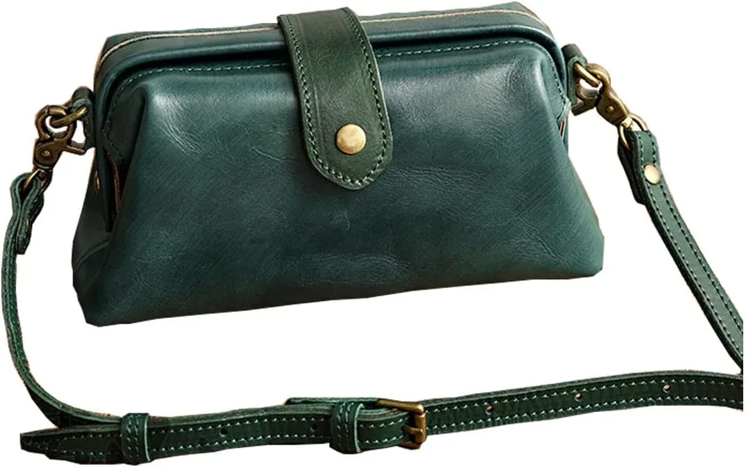 Retro Handmade Bag, Retro Handmade Doctor Bag Crossbody, Vintage Style Doctor Bag, Unique Opening Small Women Crossboy Bag.