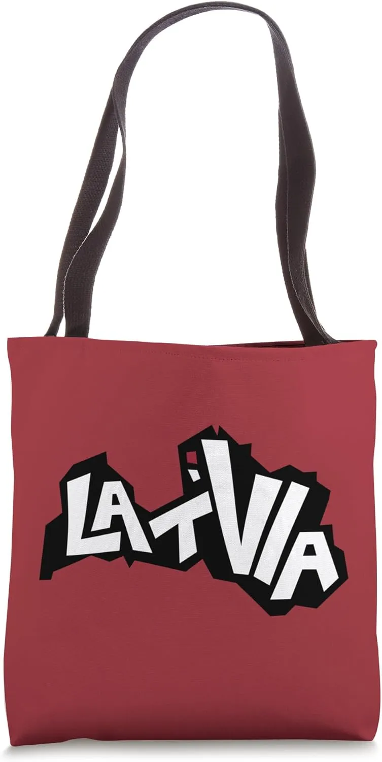 Retro Latvia Map Tote Bag