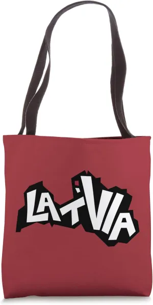 Retro Latvia Map Tote Bag