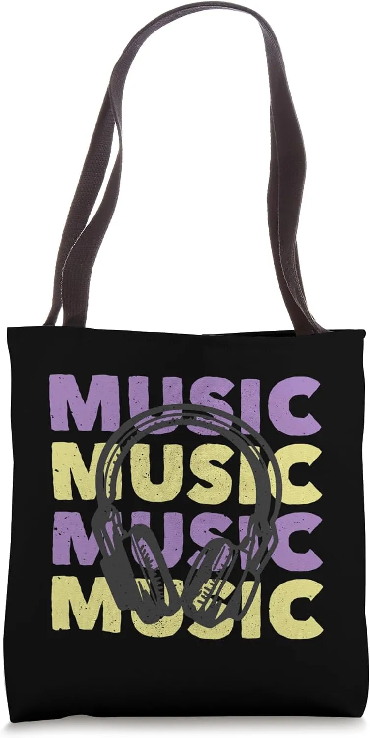 Retro Vintage Electronic Music Lover DJ Retro Headphones Tote Bag