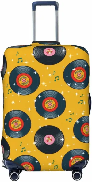 Retro Vinyl Records Travel Luggage Covers - Elasticity Suitcase Covers Protector for Luggage 18-32 Inch