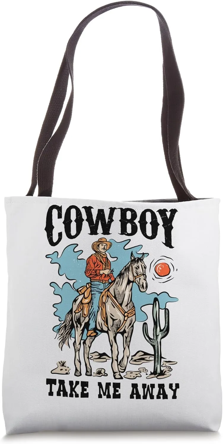 Rodeo Retro Cowboy Horse Equestrian Western Country Southern Tote Bag