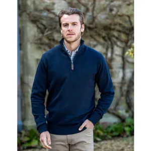 Schoffel Merino/Cashmere 1/4 Zip Sweater - Navy