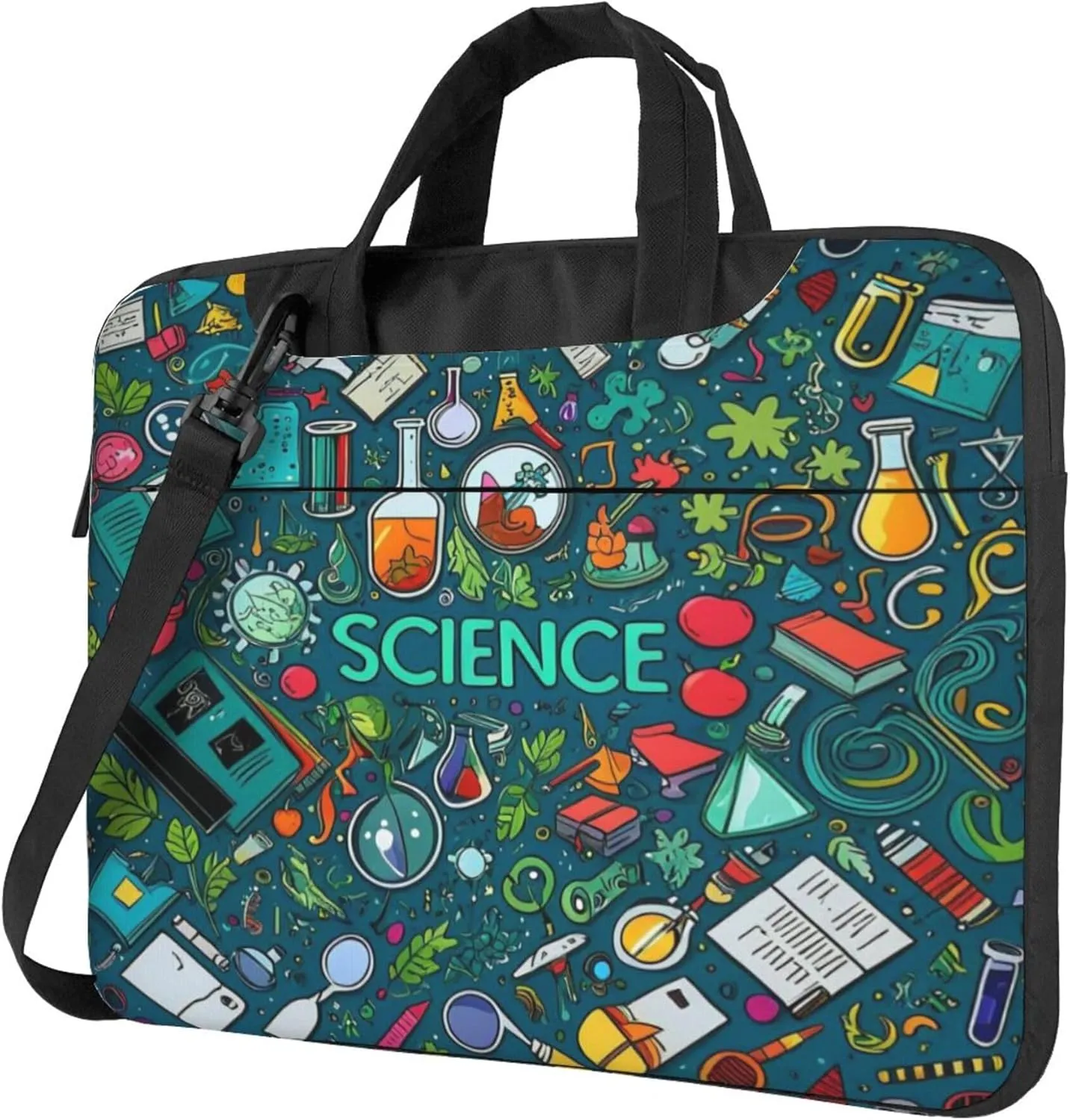 Science Chemistry Laptop Shoulder Bag for Women, Educational Theme Laptop Sleeve Case Durable Computer Bag
