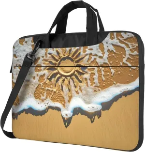 Sea Beach Laptop Shoulder Bag for Women, Ocean Theme Laptop Sleeve Case Durable Computer Bag