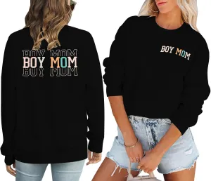 SFHFY Womens Mom Sweatshirts: Mama Crewneck Sweatshirt Casual Mom Life Pullover Mama Mode Long Sleeve Shirt Mommy Tops