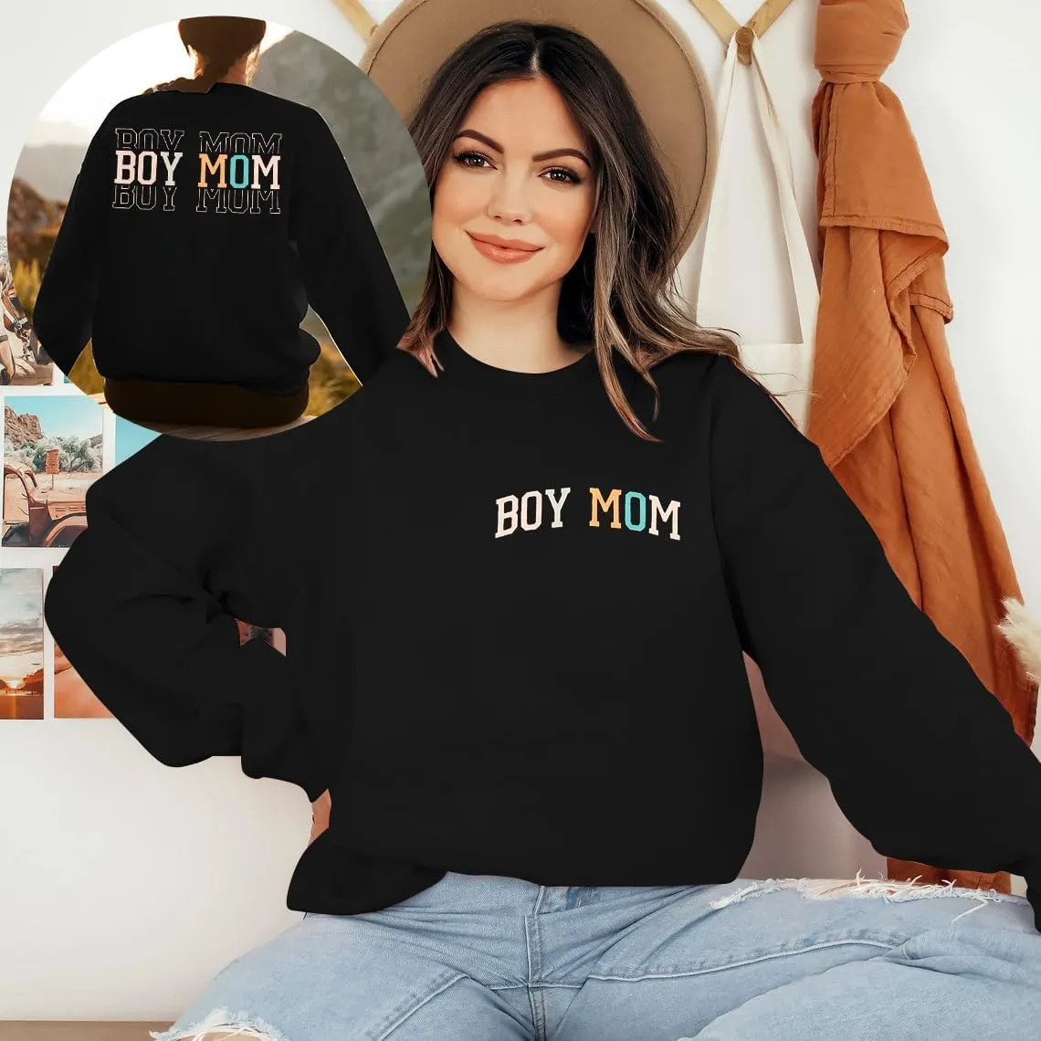 SFHFY Womens Mom Sweatshirts: Mama Crewneck Sweatshirt Casual Mom Life Pullover Mama Mode Long Sleeve Shirt Mommy Tops