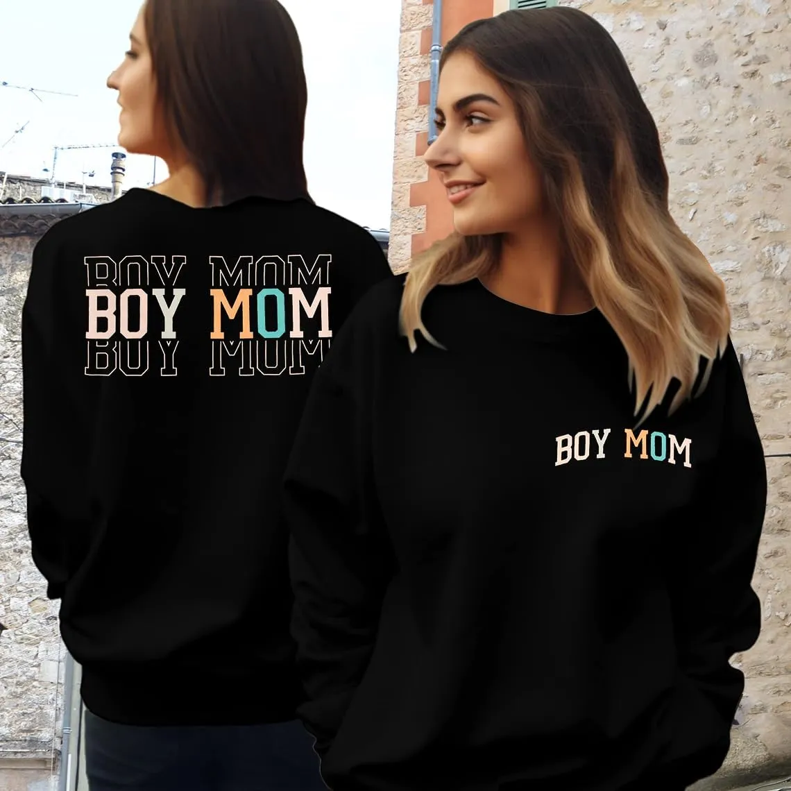 SFHFY Womens Mom Sweatshirts: Mama Crewneck Sweatshirt Casual Mom Life Pullover Mama Mode Long Sleeve Shirt Mommy Tops