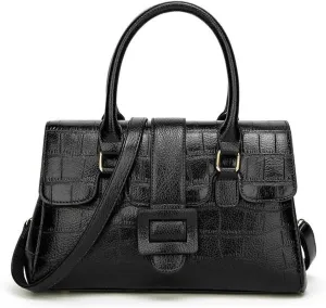 Shoulder Bag Leather Tote Bag for Women - Stylish Handbags & Messenger Bags(Black)