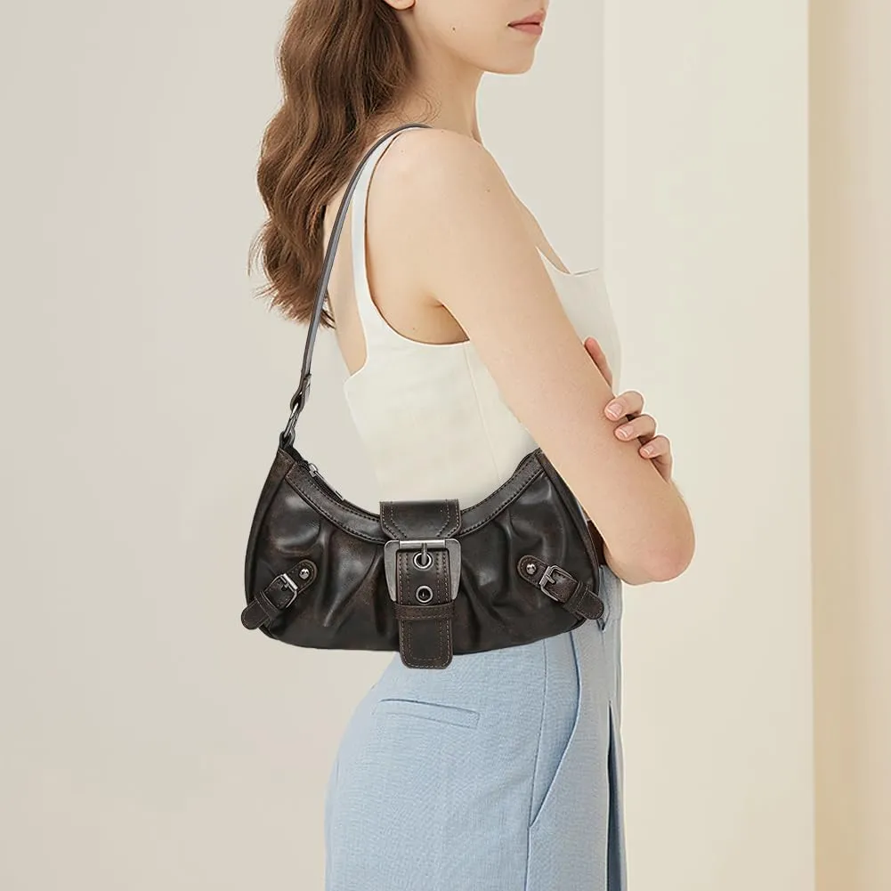 Shoulder Bag Y2k Purse for Women Punk Style Hobo Handbag Trendy Shoulder Purse Pu Leather Clutch Y2k Bag Fall Purse