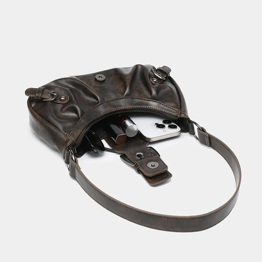 Shoulder Bag Y2k Purse for Women Punk Style Hobo Handbag Trendy Shoulder Purse Pu Leather Clutch Y2k Bag Fall Purse