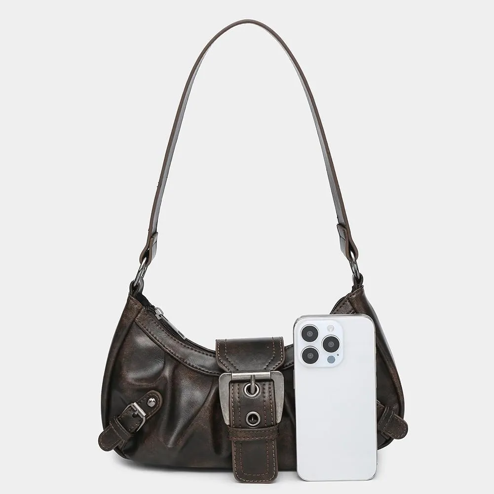 Shoulder Bag Y2k Purse for Women Punk Style Hobo Handbag Trendy Shoulder Purse Pu Leather Clutch Y2k Bag Fall Purse