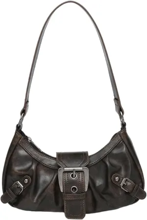 Shoulder Bag Y2k Purse for Women Punk Style Hobo Handbag Trendy Shoulder Purse Pu Leather Clutch Y2k Bag Fall Purse