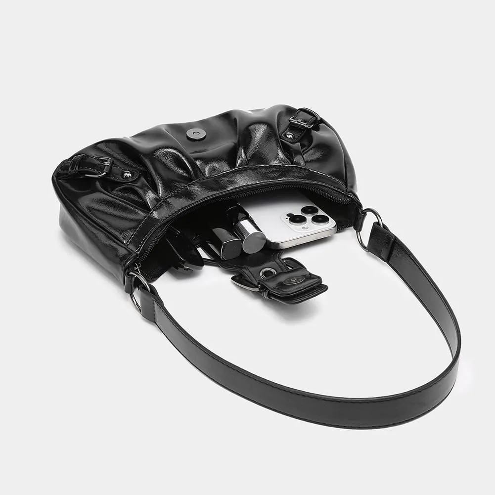 Shoulder Bag Y2k Purse for Women Punk Style Hobo Handbag Trendy Shoulder Purse Pu Leather Clutch Y2k Bag Fall Purse