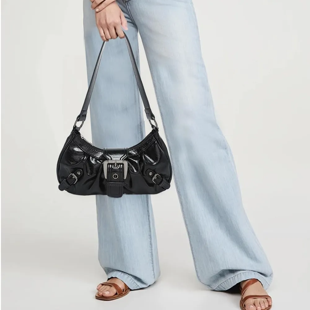 Shoulder Bag Y2k Purse for Women Punk Style Hobo Handbag Trendy Shoulder Purse Pu Leather Clutch Y2k Bag Fall Purse