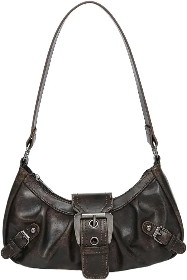 Shoulder Bag Y2k Purse for Women Punk Style Hobo Handbag Trendy Shoulder Purse Pu Leather Clutch Y2k Bag Fall Purse