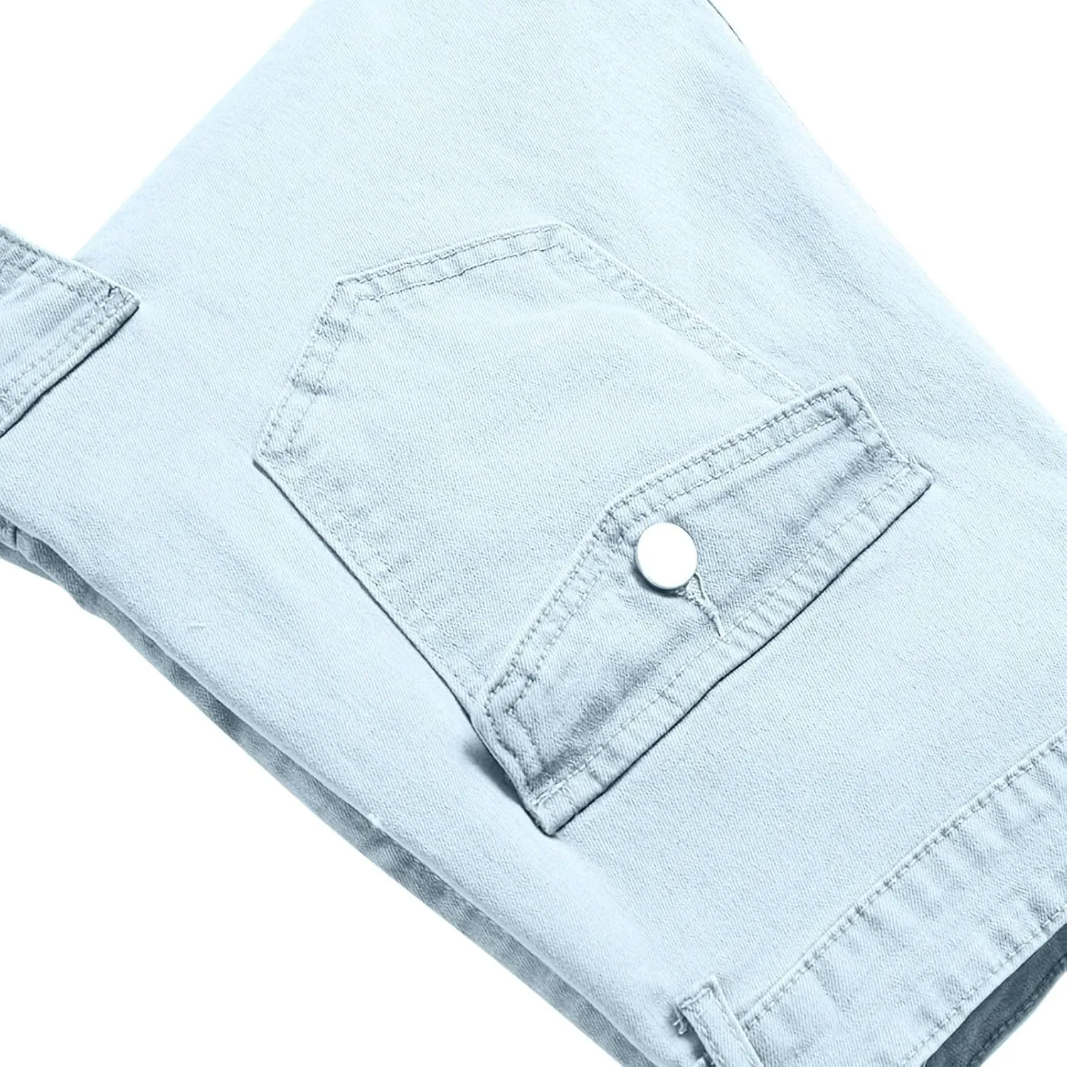 Skinny Cargo Jeans Men's Casual Stylish Straight Slim Fit Jeans Young Hiphop Ripped Hole Destroyed Denim Pants