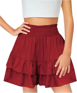 Skorts for Girls High Waisted Ruffles A Line Casual Skirt 2025 Trendy Pleated School Skort Tennis Golf Shorts