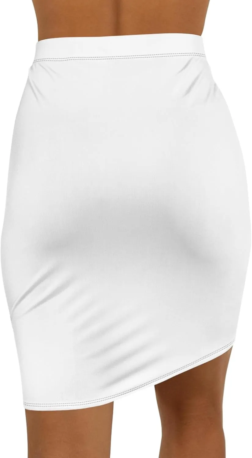 Sky Dream Women's Mid-Waist Pencil Skirt - Trendy Cloud Print for Casual & Chic Looks