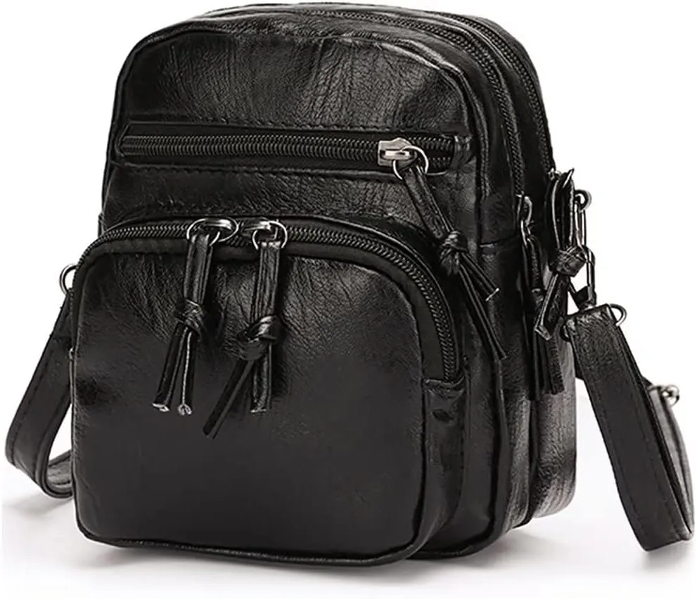 Small Shoulder Bag for Women Soft Veagan Leather Crossbody Bag Vintage Passport Purse Casual Cell Phone Purse Wallet