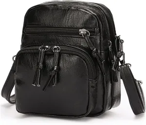 Small Shoulder Bag for Women Soft Veagan Leather Crossbody Bag Vintage Passport Purse Casual Cell Phone Purse Wallet