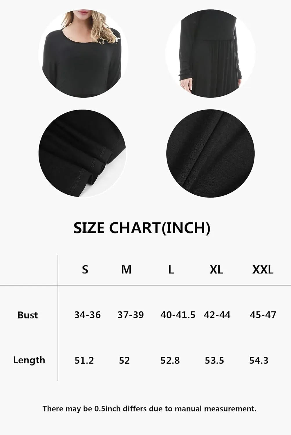 Smallshow Women's Long Sleeve Maxi Nursing Dress Maternity Breastfeeding Clothes
