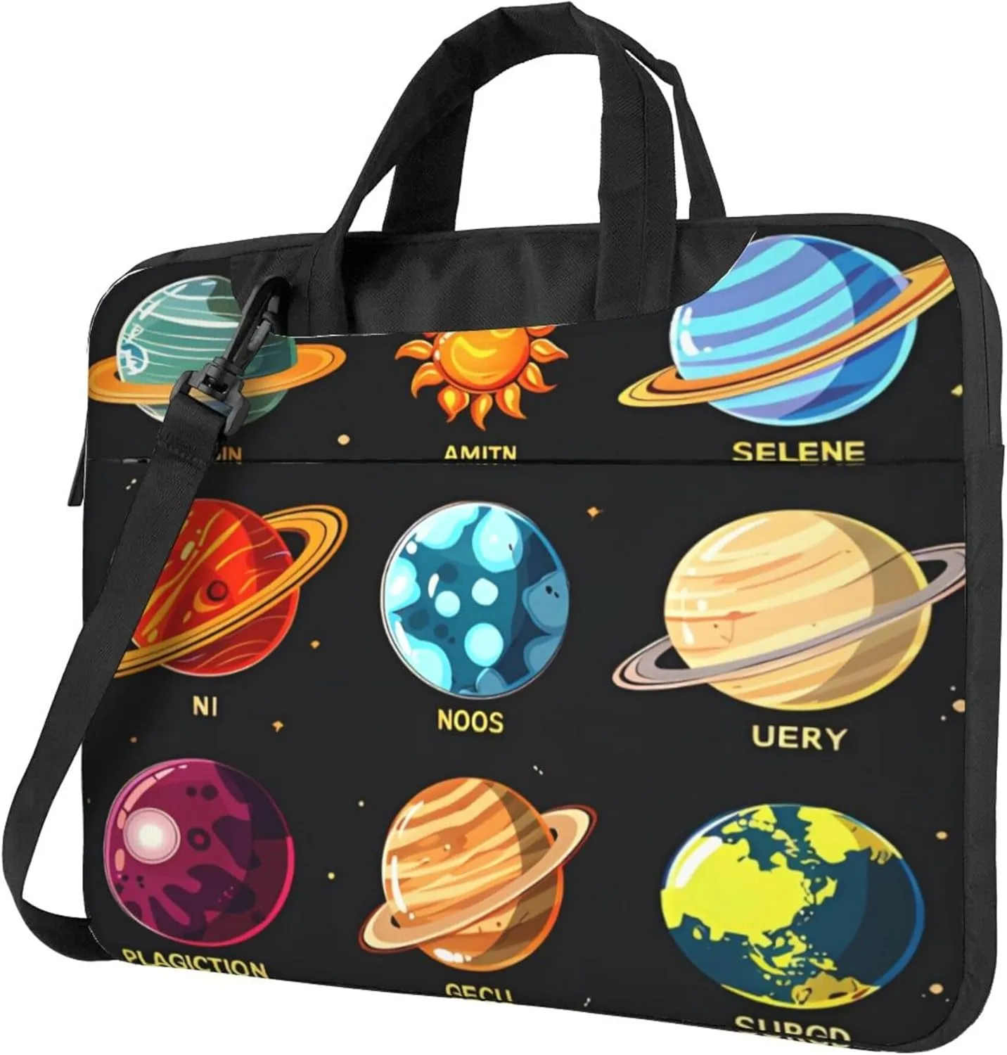 Solar System Planets Laptop Shoulder Bag for Women, Space Planet Laptop Sleeve Case Durable Computer Bag