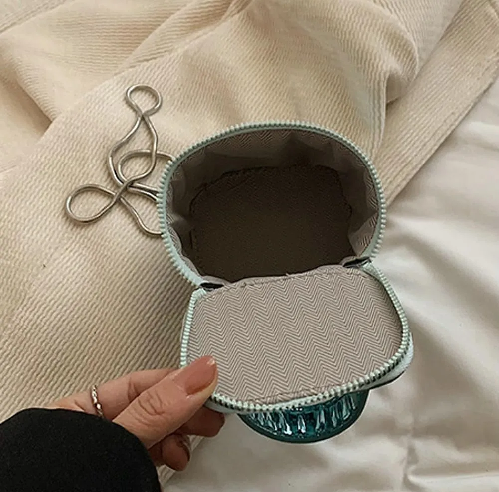 Solid Color Shoulder Handbag for Women, Cute Handbag Mini Purse, Chic Bucket Bag, Highlight Crossbody Bag with Zipper