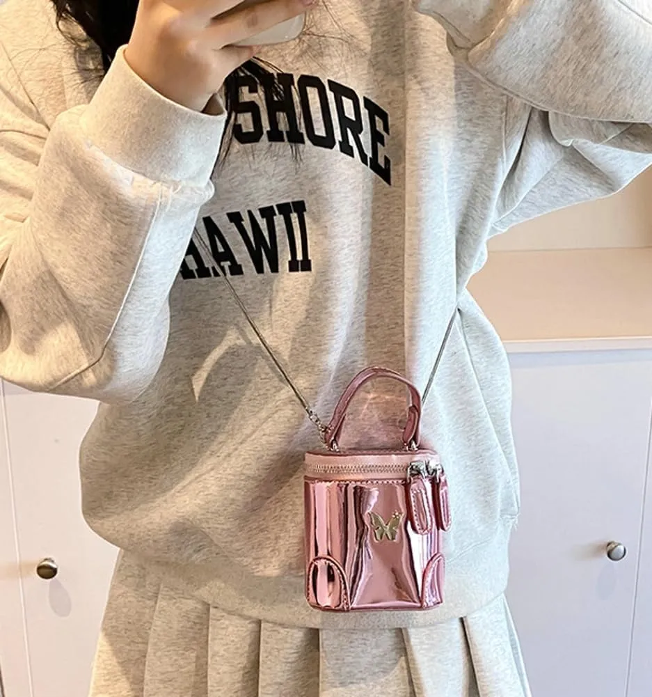Solid Color Shoulder Handbag for Women, Cute Handbag Mini Purse, Chic Bucket Bag, Highlight Crossbody Bag with Zipper