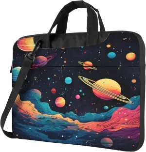 Space Universe Planet Mountain Laptop Shoulder Bag for Women, Laptop Sleeve Case Durable Computer Bag