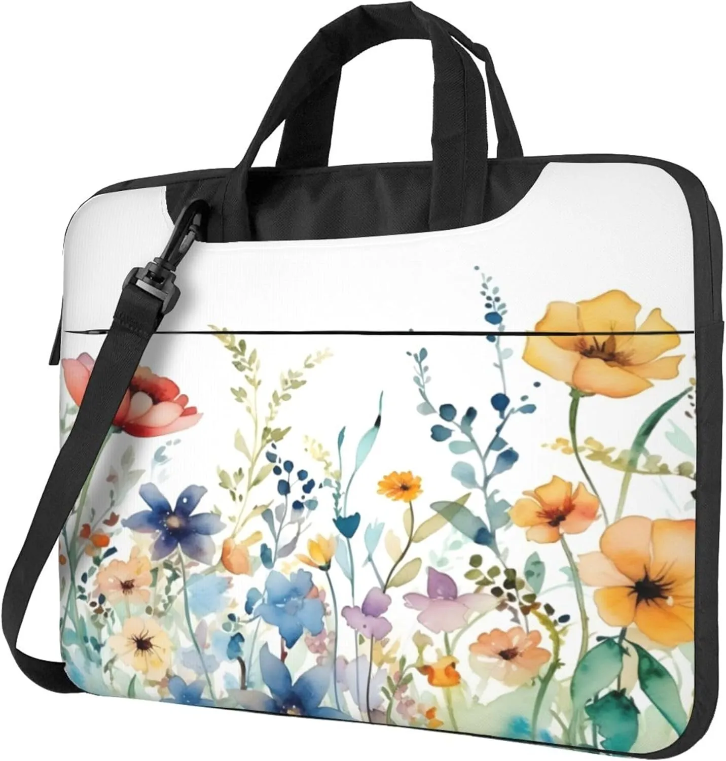 Spring Flower Wildflowers Laptop Shoulder Bag for Women, Laptop Sleeve Case Durable Computer Bag