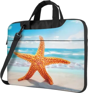 Starfish Beach Laptop Shoulder Bag for Women, Ocean Starfish Laptop Sleeve Case Durable Computer Bag