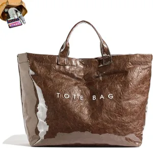 Stellaya Tote Bag, Pvc Women's Letters Print Tote Bag, Stellaya Womens Letters Print Tote, PVC Kraft Paper