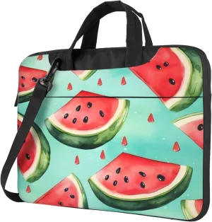 Summer Watermelon Fruit Painted Laptop Shoulder Bag for Women, Laptop Sleeve Case Durable Computer Bag