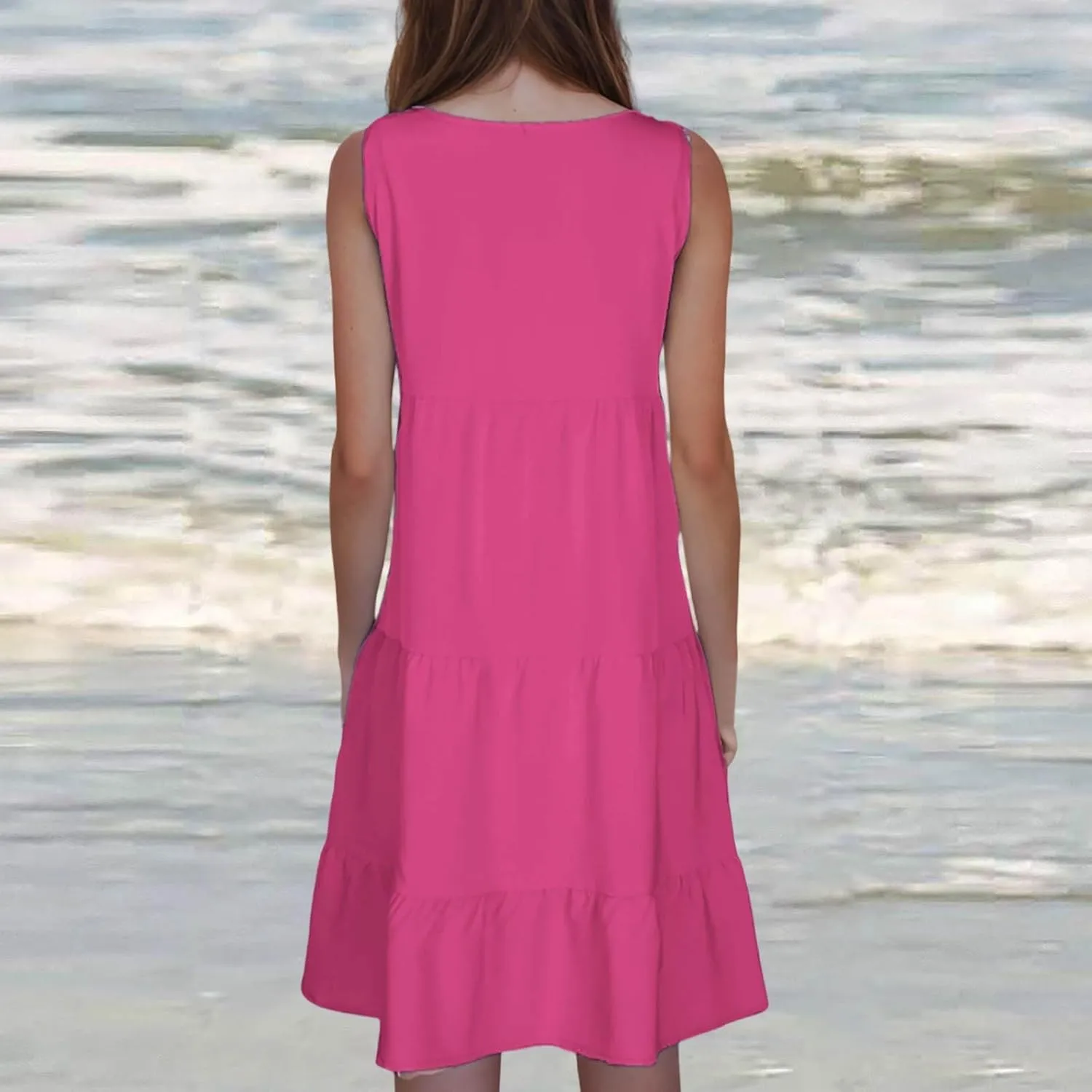 Sundresses for Women Casual 2025 Sleeveless Resort Wear Beach Vacation Outfits Sun Dresses Spring Summer Tank Dress