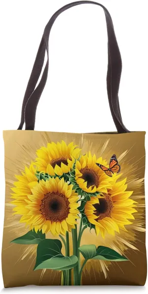 SUNFLOWER SUNFLOWERS ABSTRACT RETRO Tote Bag