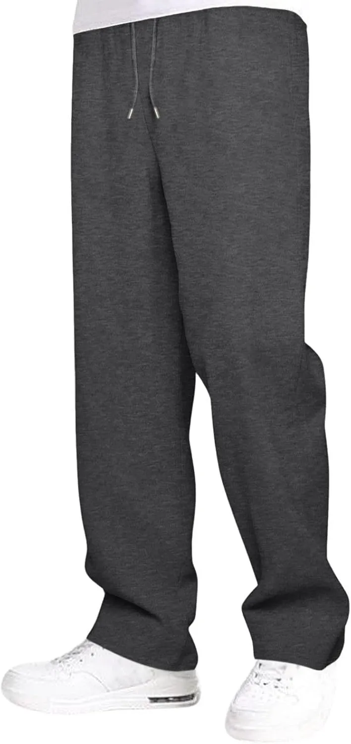 Sweatpants for Men Baggy Sweatpants Straight Casual High Waisted Elastic Waist Athletic Comfy Wide Leg Workout Pants
