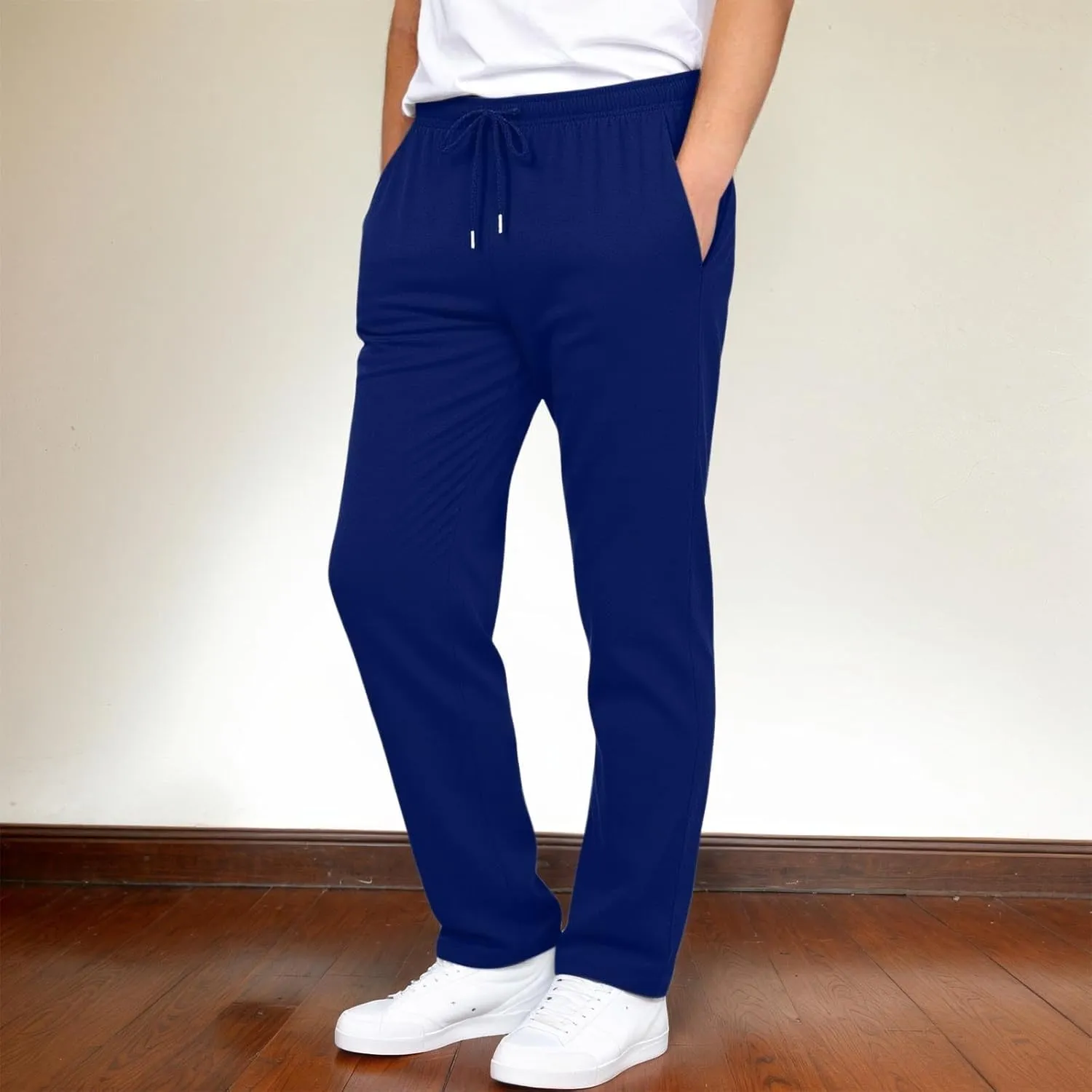 Sweatpants for Men Baggy Sweatpants Straight Casual High Waisted Elastic Waist Athletic Comfy Wide Leg Workout Pants