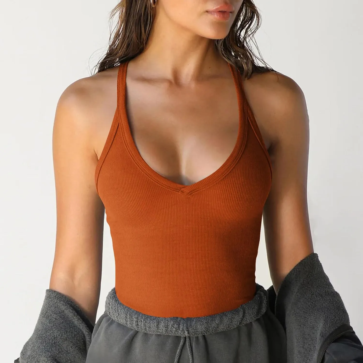Tank Top for Women Sexy U Neck Women Summer Tops 2025 Racerback Workout Tank Camisole Ribbed Sleeveless Fashion Clothes