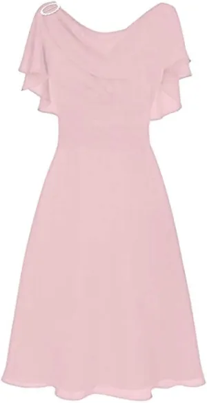 Tea Party Dresses for Woman 1950 Vintage Crew Neck Solid A-Line Swing Sundress Rockabilly Cocktail Party Dresses