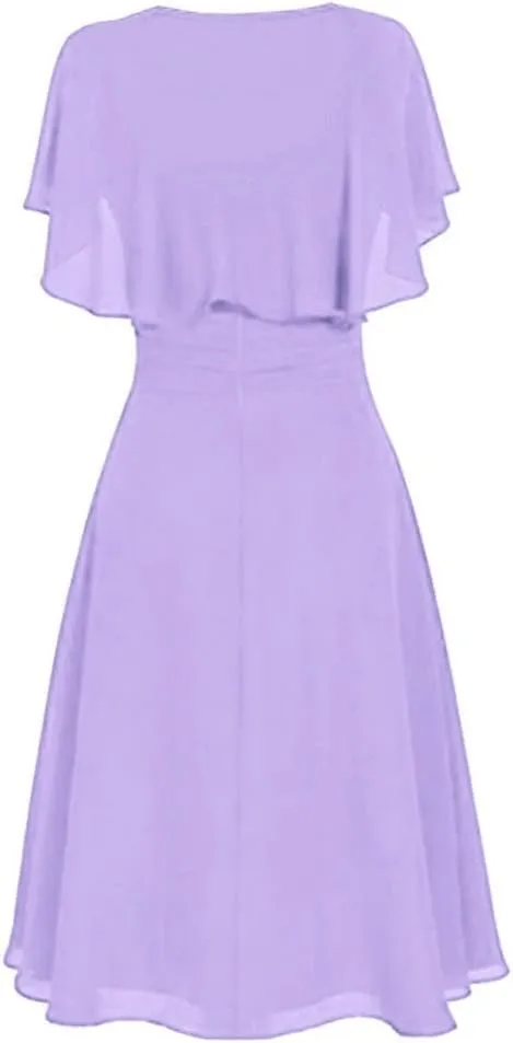 Tea Party Dresses for Woman 1950 Vintage Crew Neck Solid A-Line Swing Sundress Rockabilly Cocktail Party Dresses
