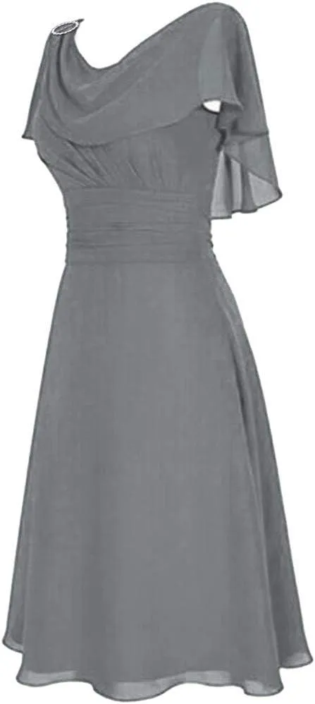 Tea Party Dresses for Woman 1950 Vintage Crew Neck Solid A-Line Swing Sundress Rockabilly Cocktail Party Dresses